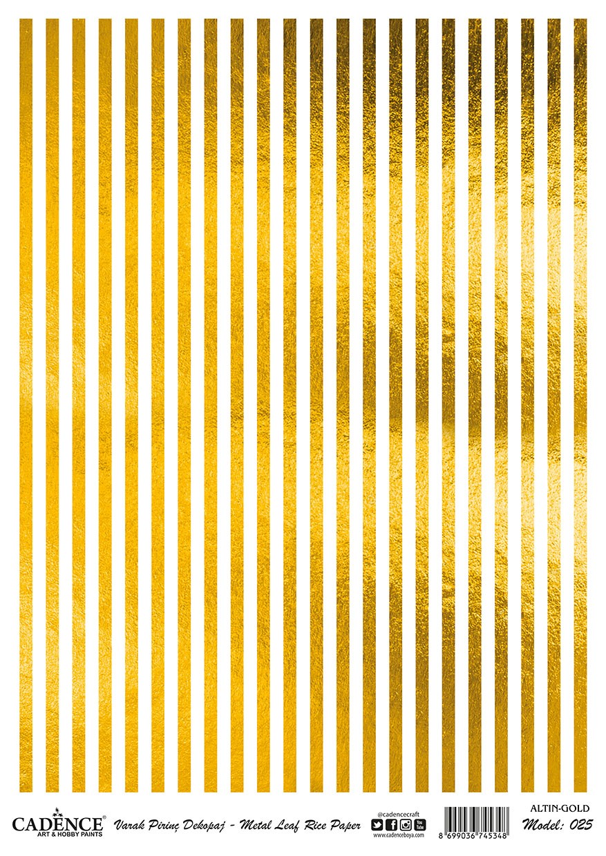 Cadence Altın-Gümüş Varak Pirinç Dekopaj (Zemin) - A25