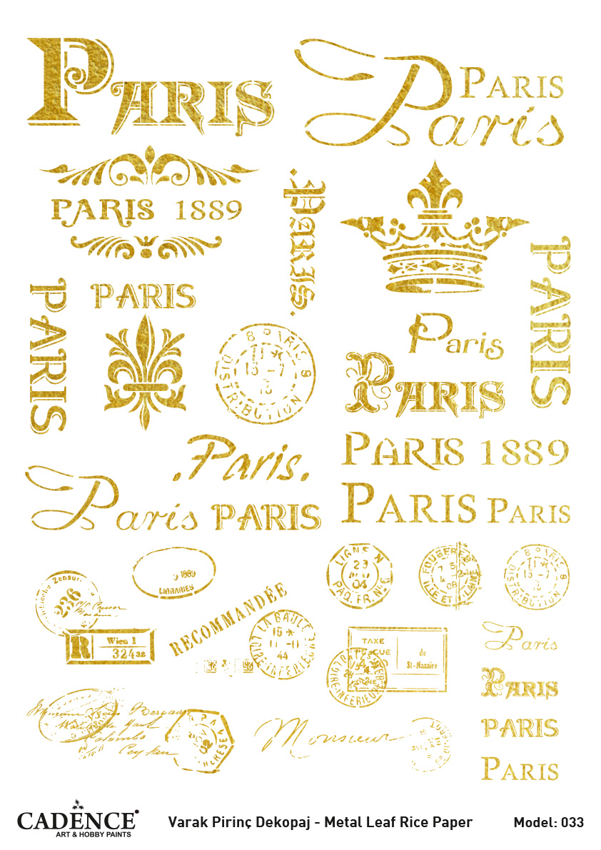 Cadence Altın-Gümüş Varak Pirinç Dekopaj (Zemin) - A33