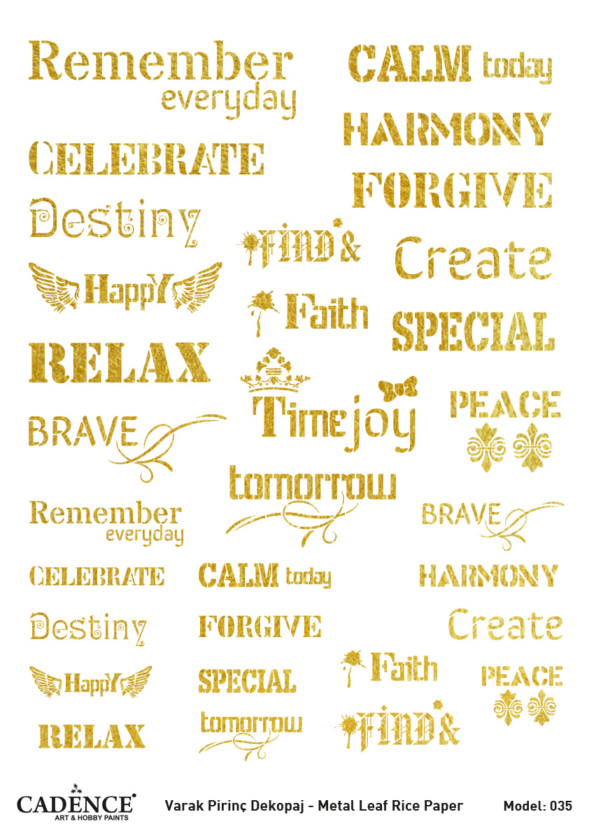 Cadence Altın-Gümüş Varak Pirinç Dekopaj (Zemin) - A35