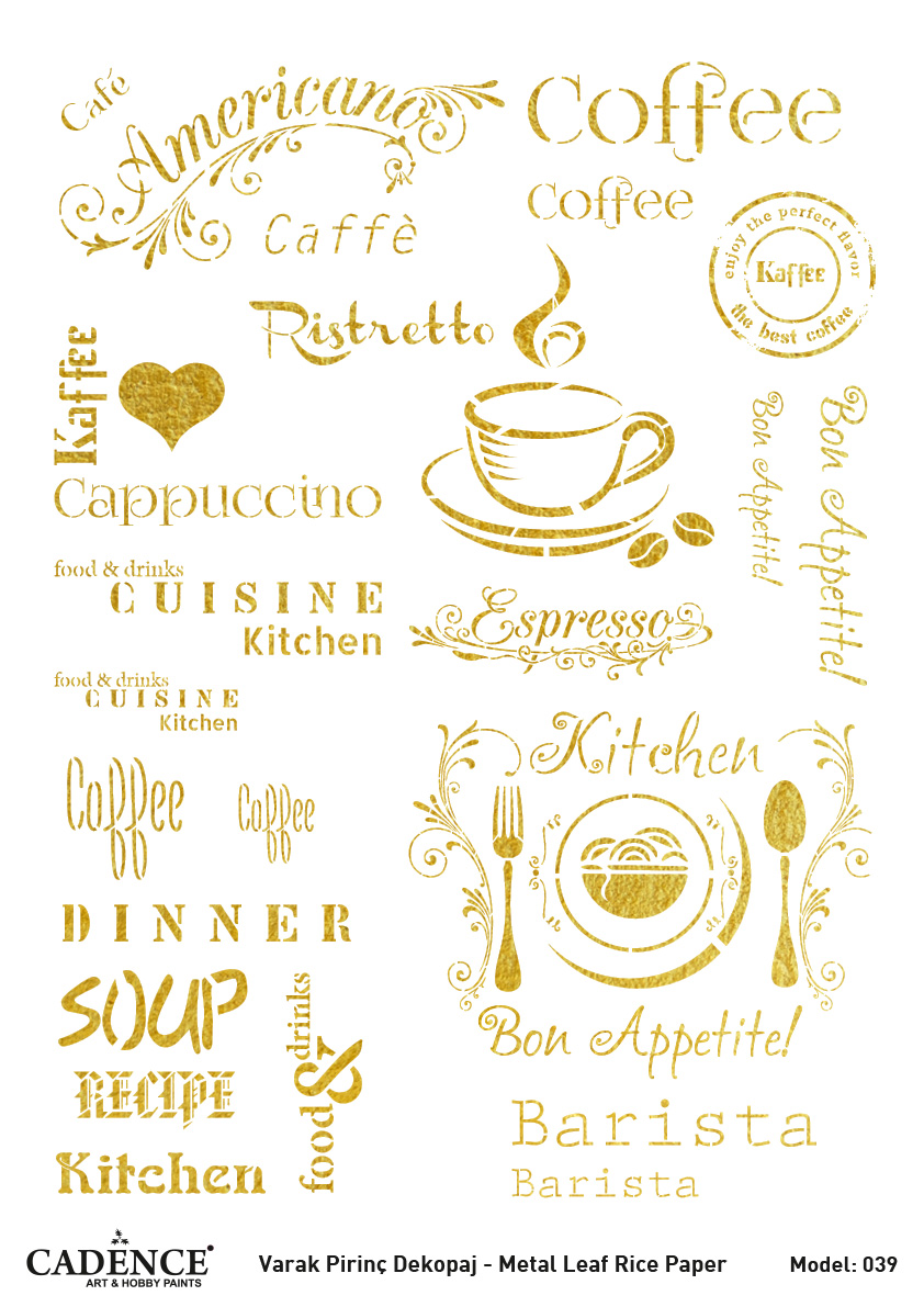 Cadence Altın-Gümüş Varak Pirinç Dekopaj (Zemin) - A39