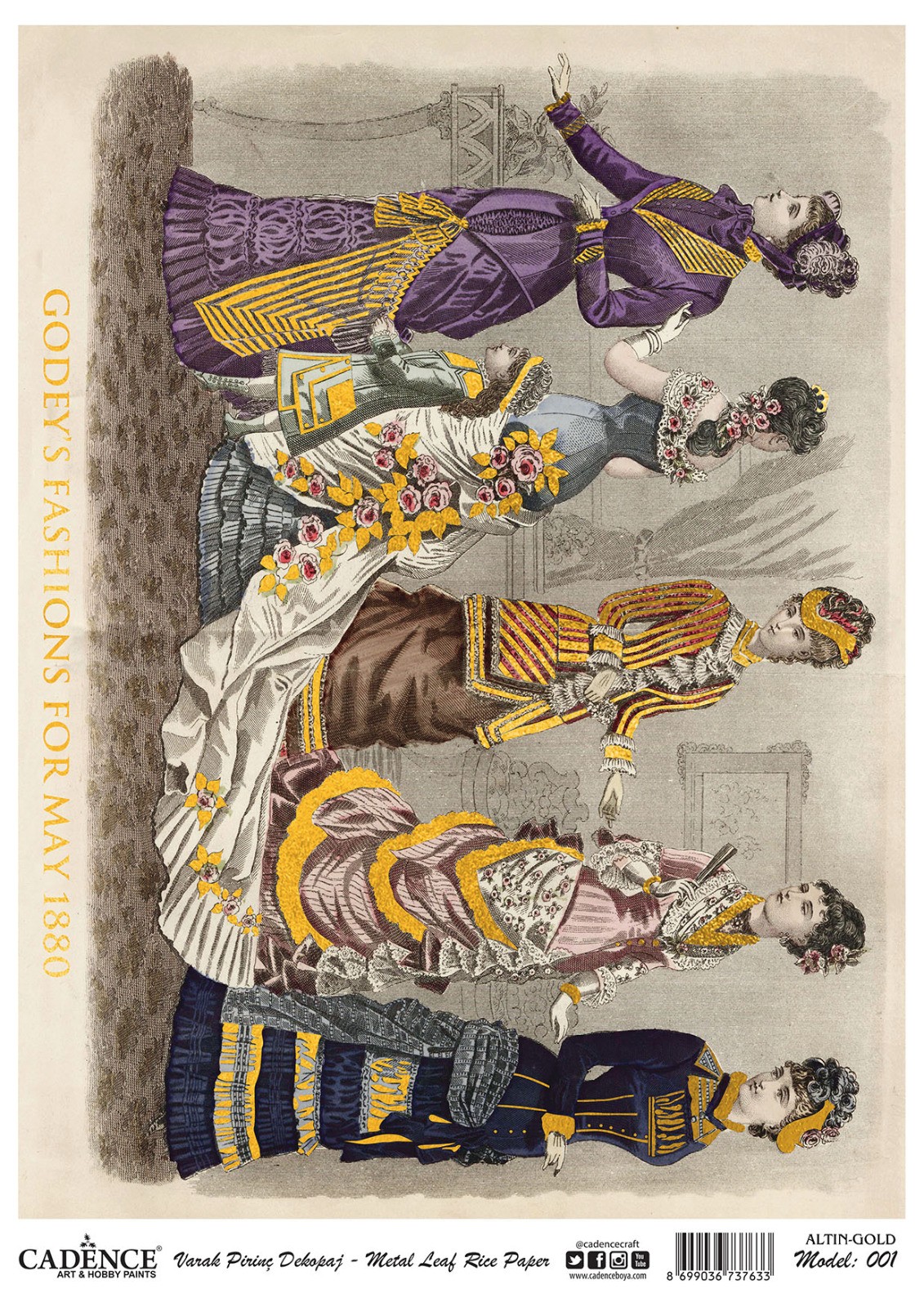 Cadence Altın-Gümüş Varak Pirinç Dekopaj (Vintage) - A01