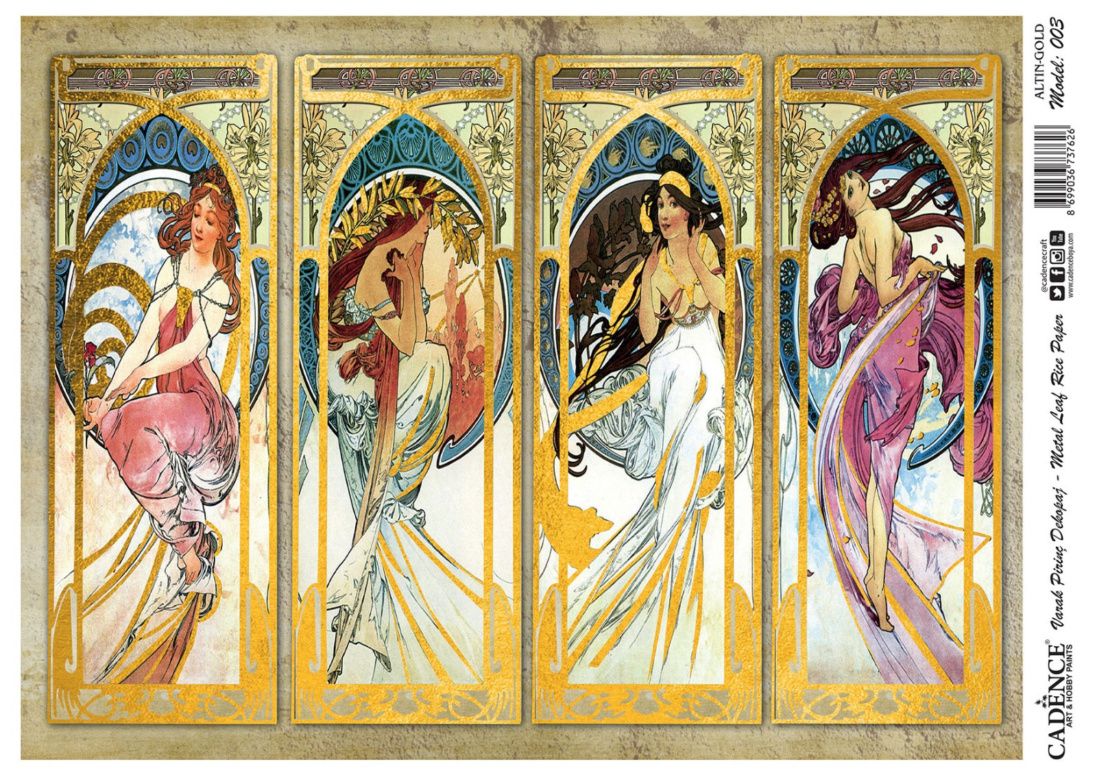 Cadence Altın-Gümüş Varak Pirinç Dekopaj (Vintage) - A03