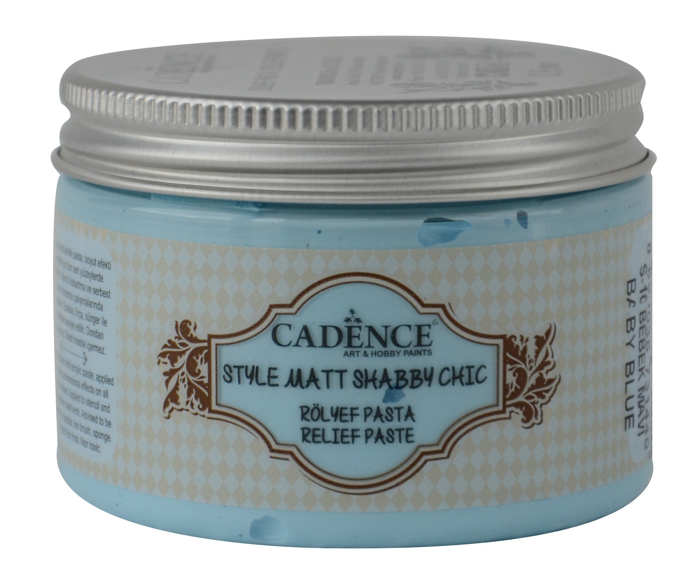 SR10 Bebek Mavi Shabby Chic Rölyef Pasta(Mat)