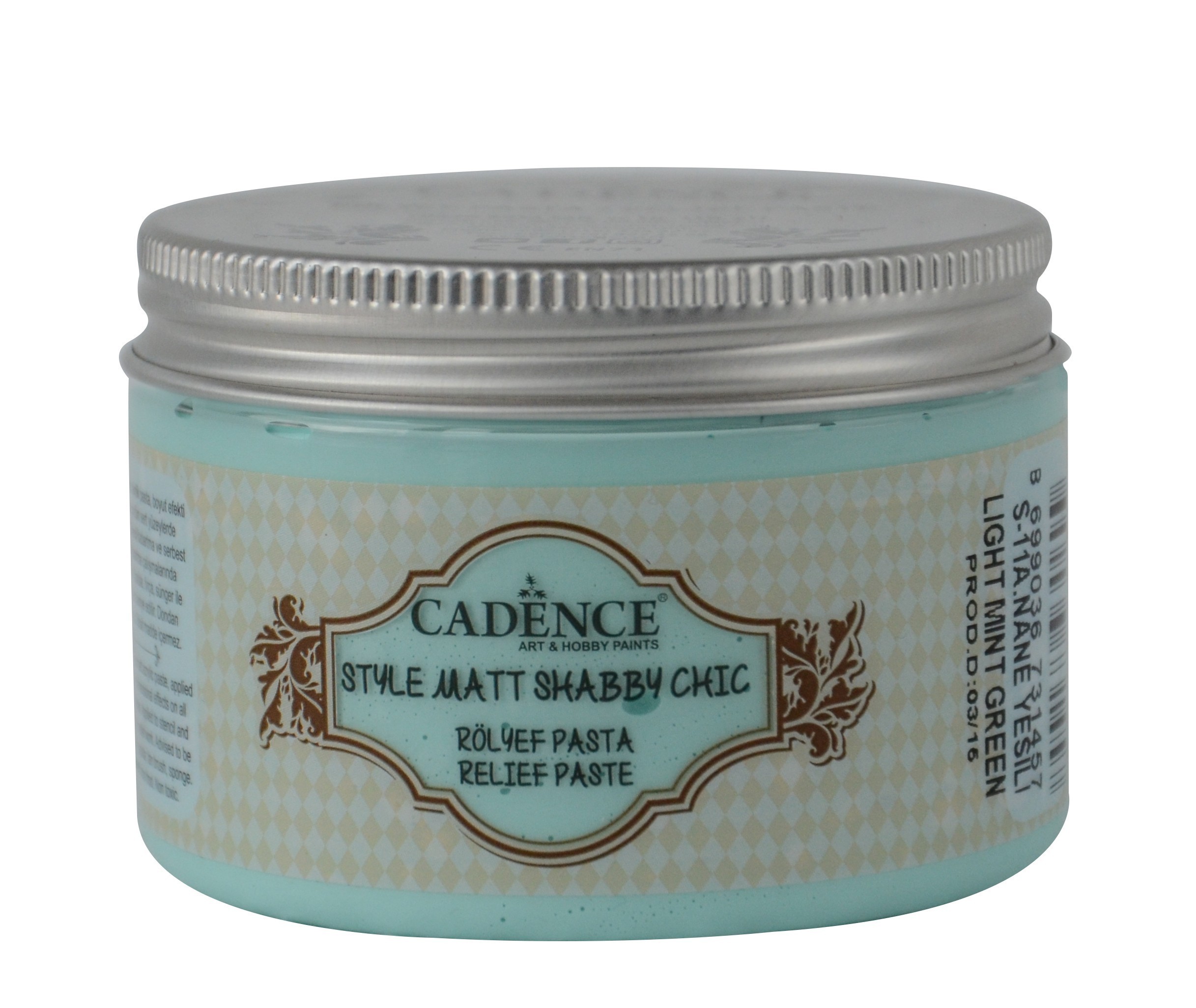 SR11 Açık Nane Yeşili Shabby Chic Rölyef Pasta(Mat)