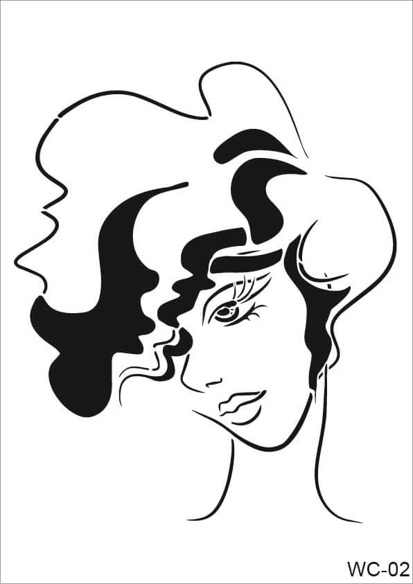 Kadın Karakterler Cadence A4 Stencil WC02
