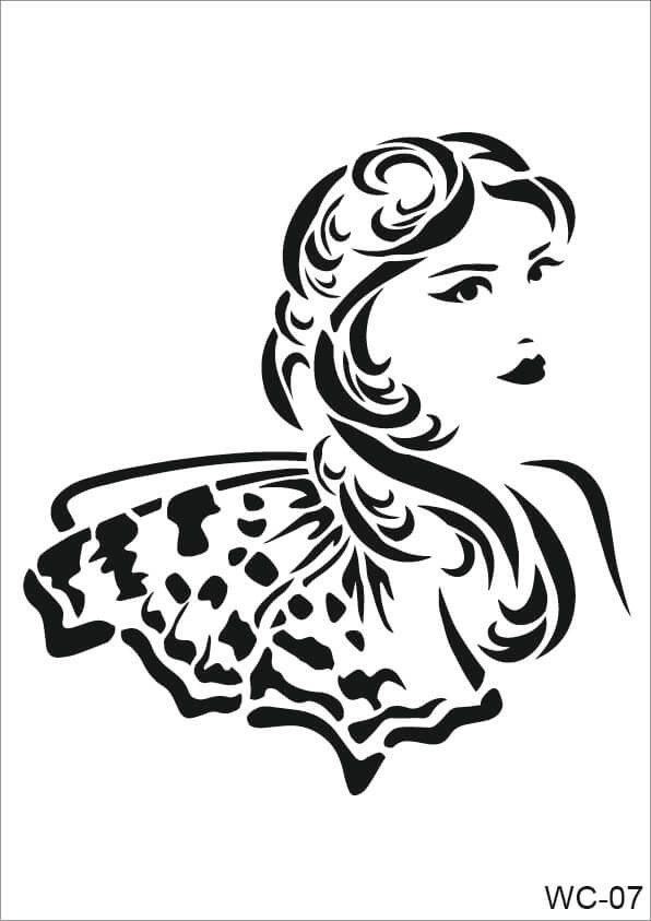 Kadın Karakterler Cadence A4 Stencil WC07