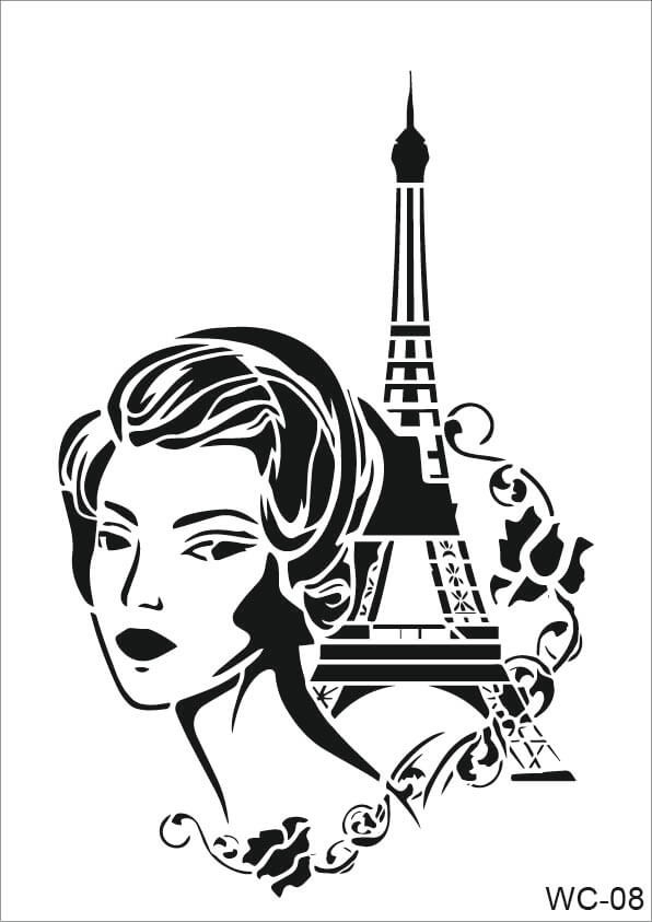 Kadın Karakterler Cadence A4 Stencil WC08