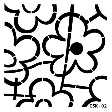 Çiçek Çocuk Stencil CSK-02  ( 15 x 15 )
