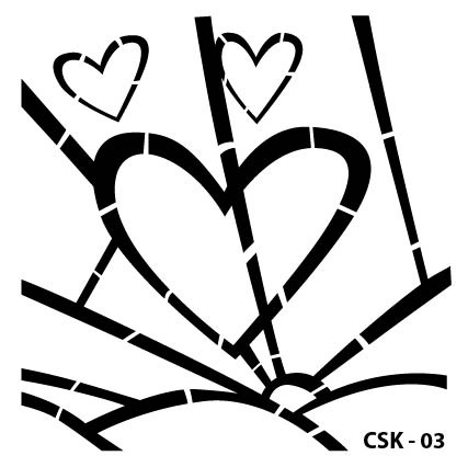 Kalp Çocuk Stencil CSK-03  ( 15 x 15 )