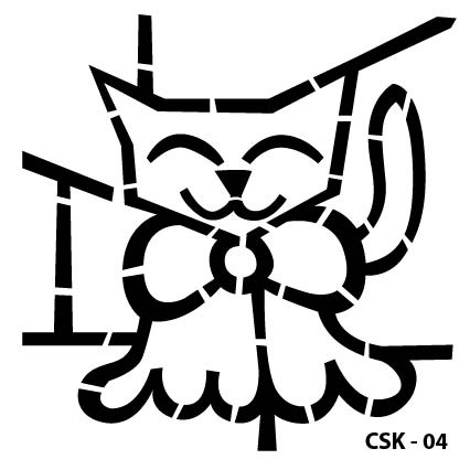 Kedi Çocuk Stencil CSK-04  ( 15 x 15 )