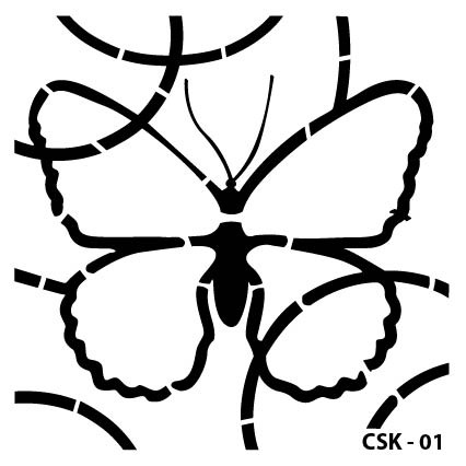 Kelebek Çocuk Stencil CSK-01  ( 25 x 25 )