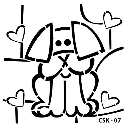 Köpek Çocuk Stencil CSK-07  ( 25 x 25 )