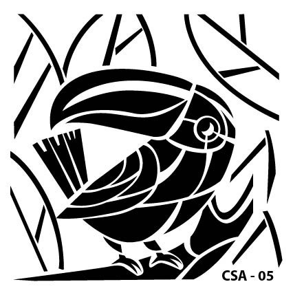 Papağan Çocuk Stencil CSA-05  ( 15 x 15 )