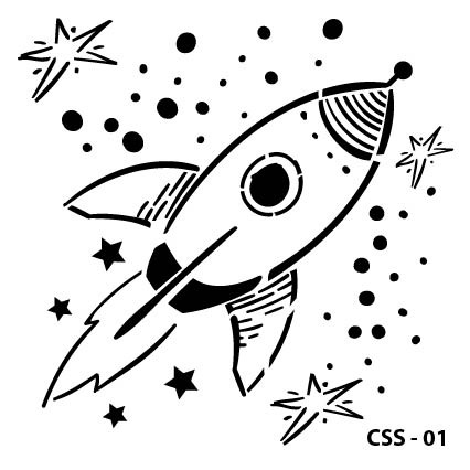 Roket Çocuk Stencil CSS-01  ( 25 x 25 )