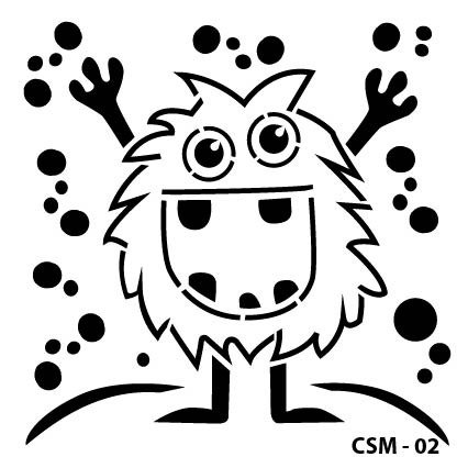 Sevimli Canavar Çocuk Stencil CSM-02 ( 15 x 15 )