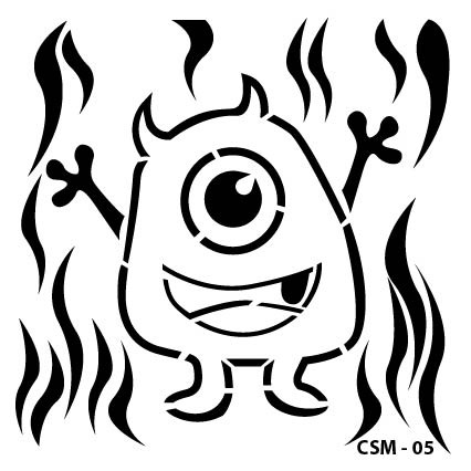 Sevimli Canavar Çocuk Stencil CSM-05 ( 15 x 15 )