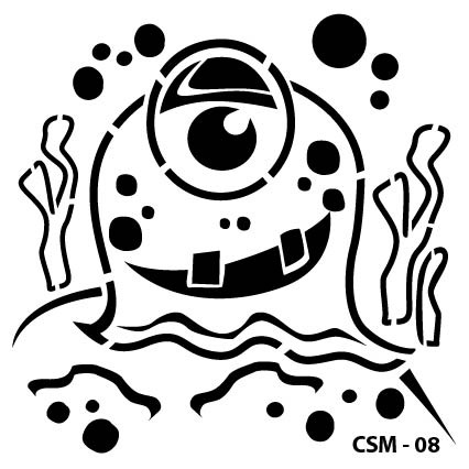 Sevimli Canavar Çocuk Stencil CSM-08 ( 25 x 25 )