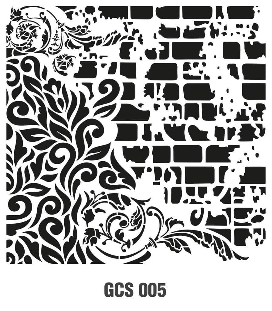Cadence Grunge Duvar Stencil - GCS005 ( 45 x 45 )