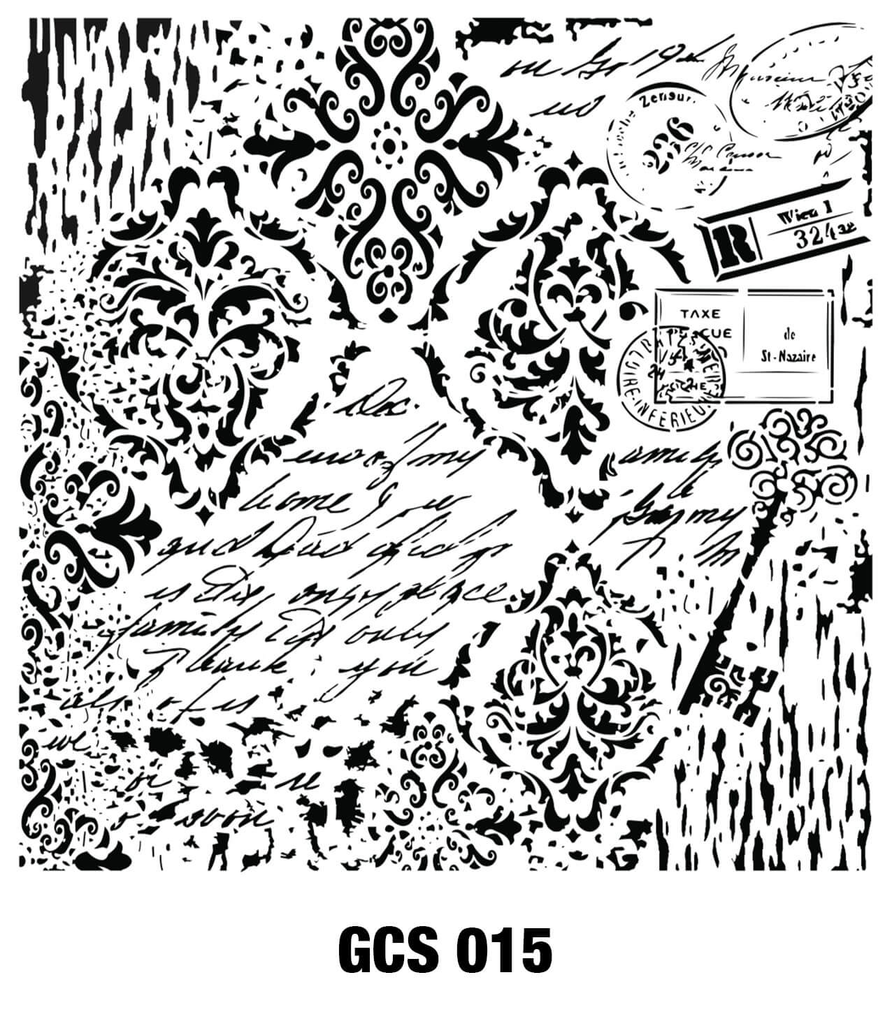 Cadence Grunge Duvar Stencil - GCS015 ( 45 x 45 )