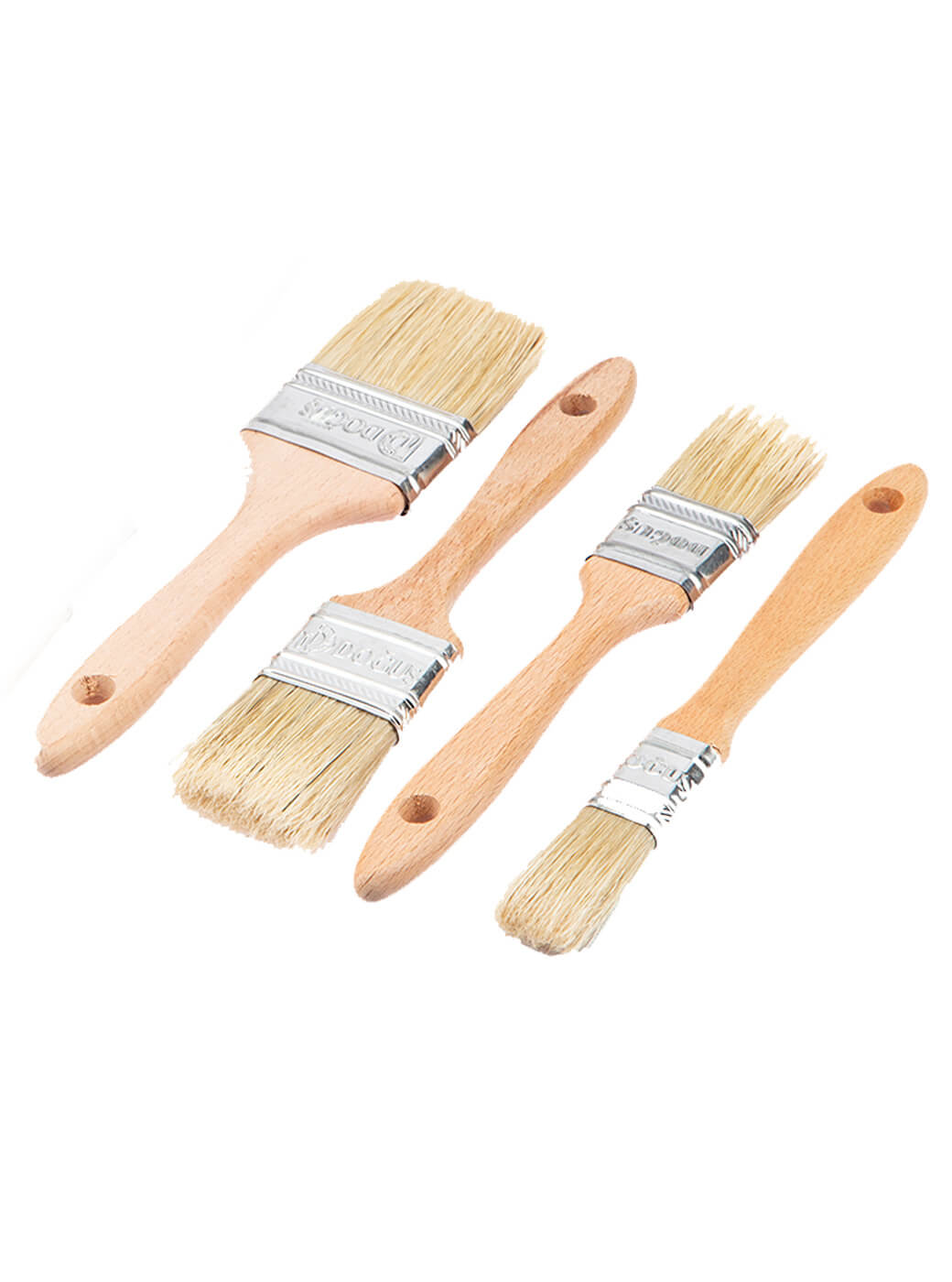 Ahşap Saplı Özel  Zemin ve Eskitme Fırça 4lü Set