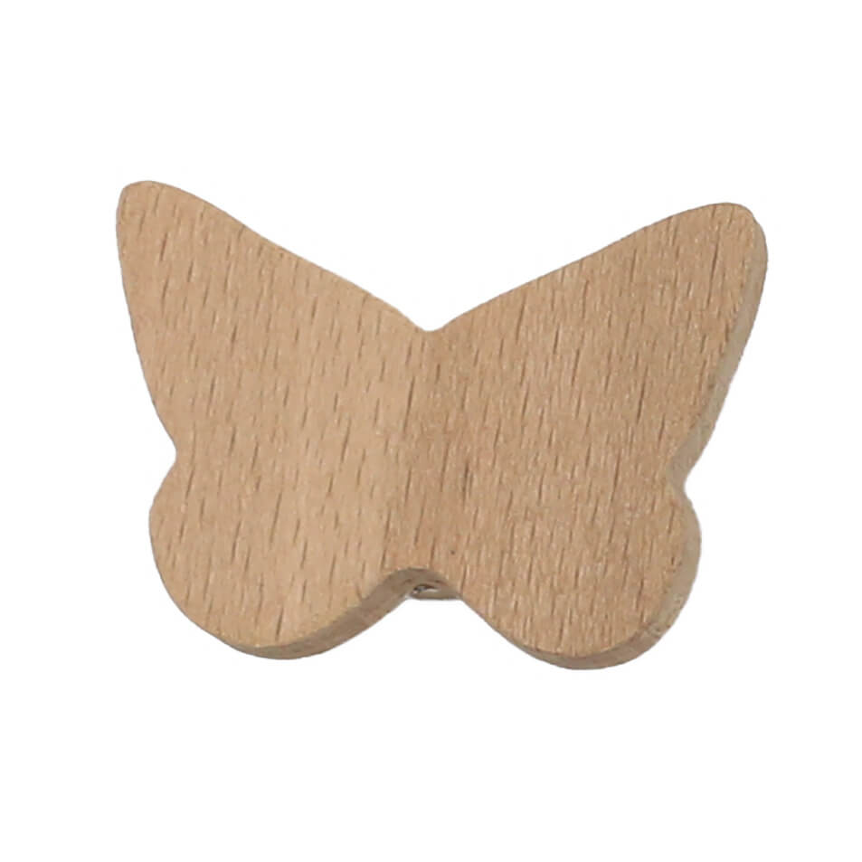 Boyanabilir Çocuk Odası Kulp - DOĞAL AĞAÇ KULP KELEBEK