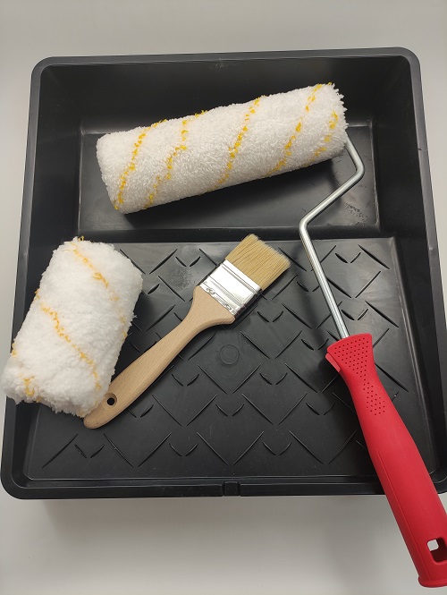 Boyama Set 7 - Büyük Tava 4 No + 20 cm Dekor Rulo + 10 cm Mega Dekor Yedek Başlık + Kestirme Fırça 1,5 No